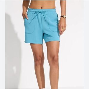 Mondetta Women’s Midweight Ribbed Scuba‎ Shorts Adriatic Blue Size XL